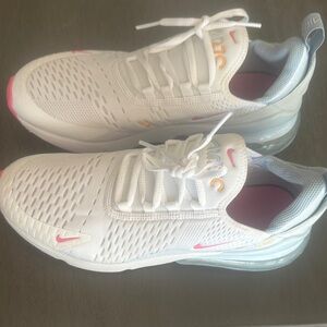 Nike Air Max 270 White with Pink and Orange Accents